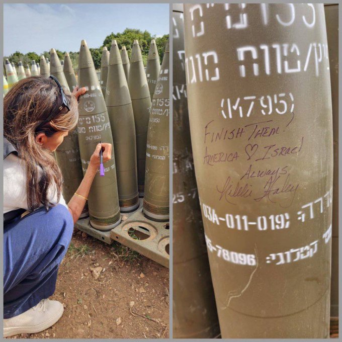 Nikki Haley signs IDF bomb during visit to Israel: ‘Finish them’