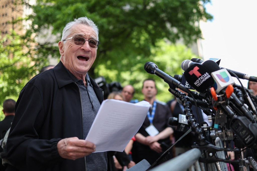 Robert De Niro headlines bizarre Biden campaign presser outside Trump trial: ‘You’re a f–king idiot’