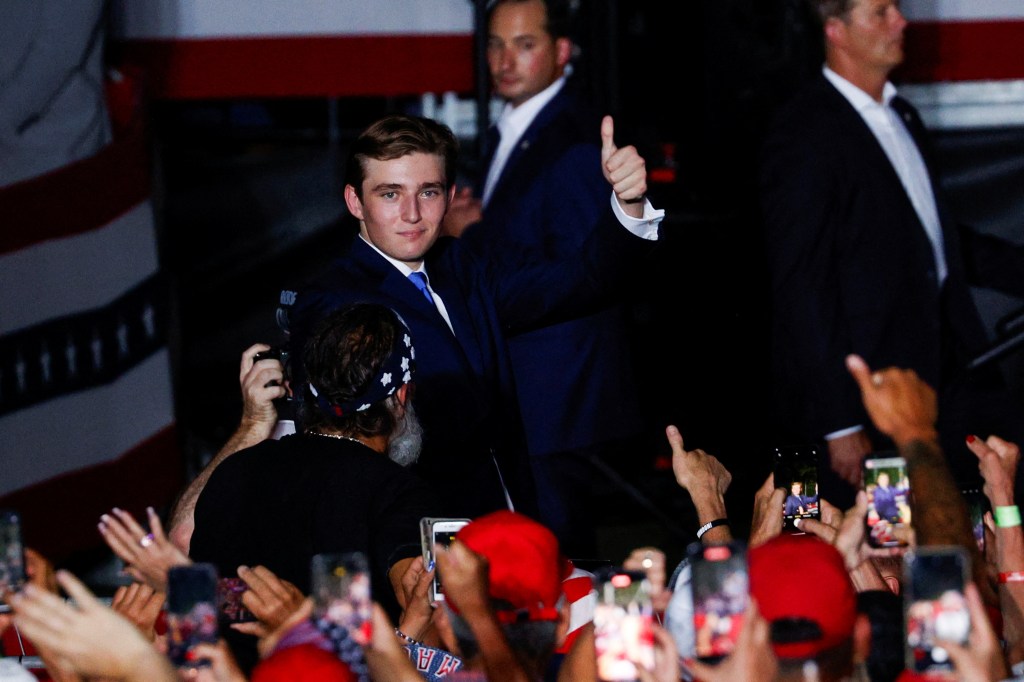 Barron Trump gets a standing ovation at his father Donald’s Florida rally: ‘First time he’s ever done this’ 