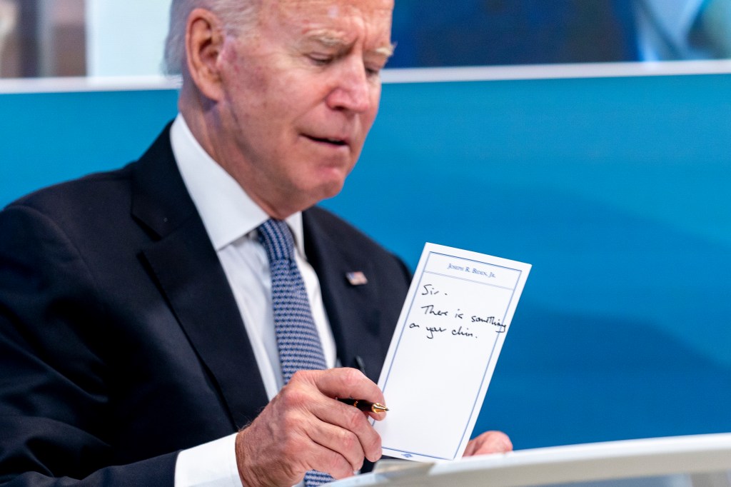 Staff provides Biden with instructions ‘on how to enter and exit a room’ with large print and pics ahead of events: report