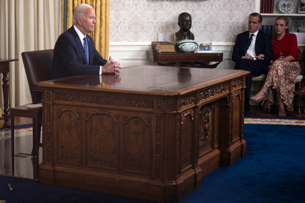 Hunter Biden in Oval Office with family for Joe’s speech on decision to drop out of 2024 race