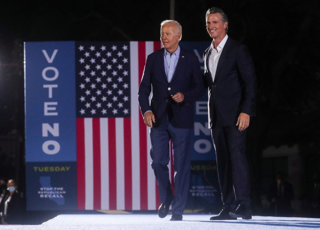 Gavin Newsom vows to ‘never turn my back’ on Biden as he tries to tamp down shadow campaign talk in Michigan