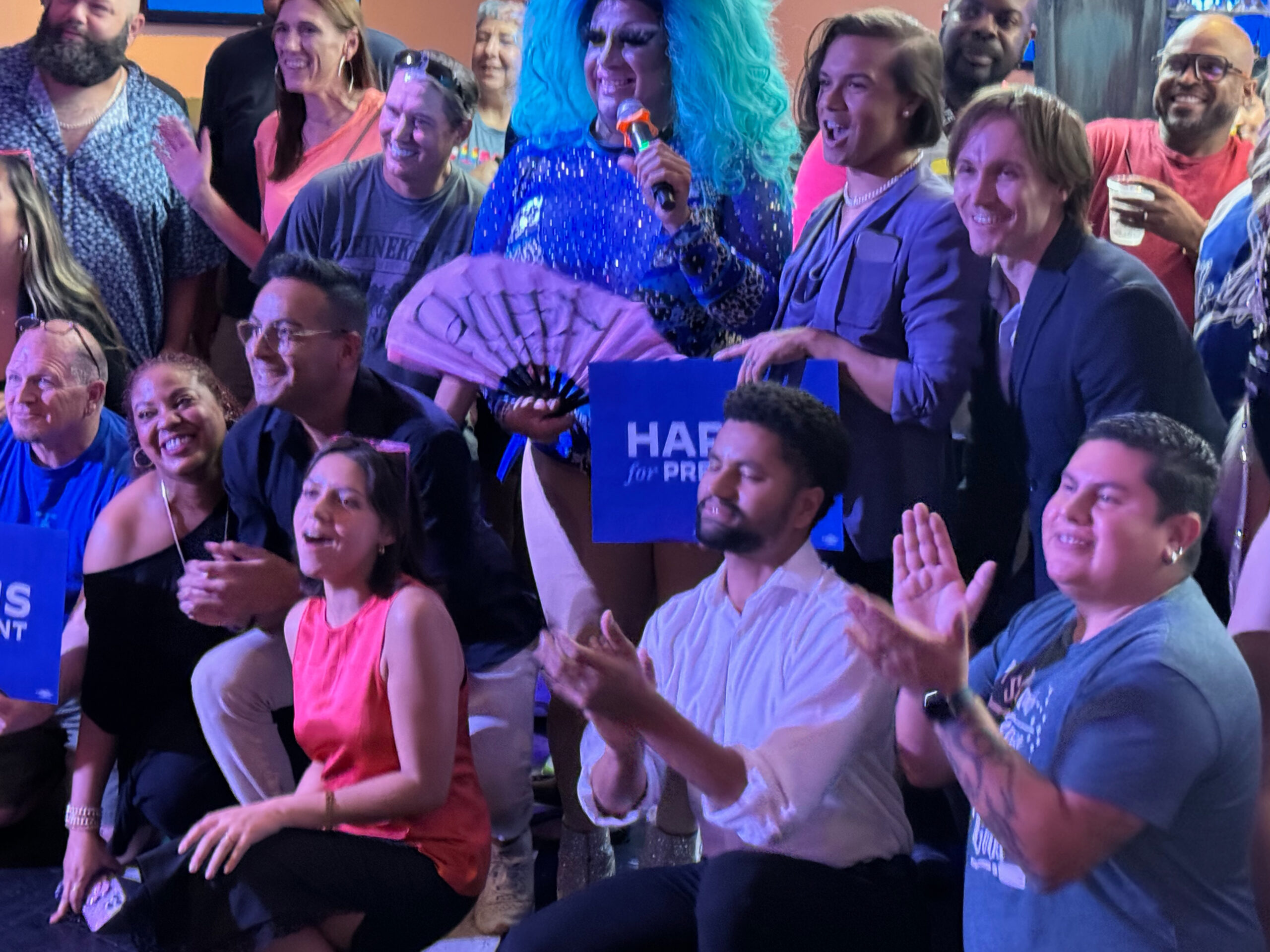 Drag performers gather at ‘gayest destination’ on Vegas Strip to support Kamala Harris’ candidacy