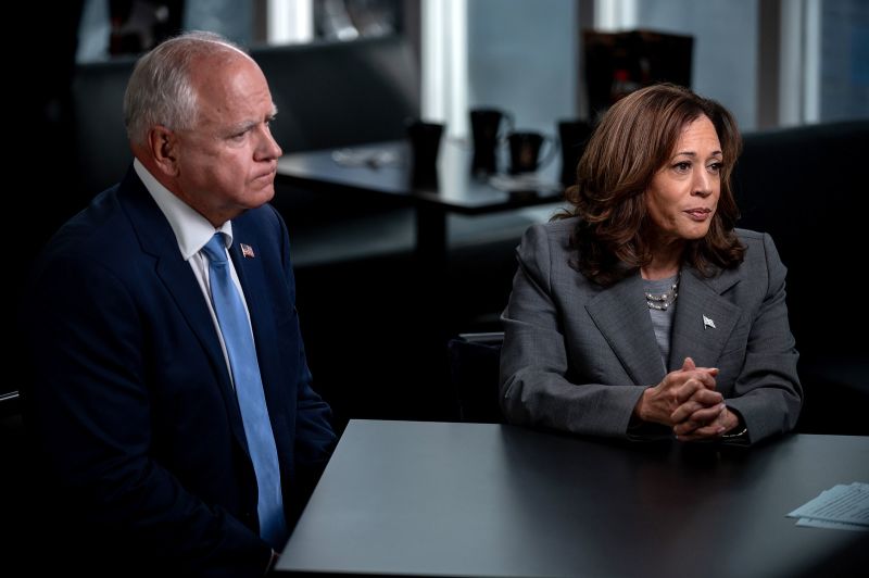 Dem VP candidate Tim Walz spoke for 1/4 of Kamala Harris’ first high-stakes interview