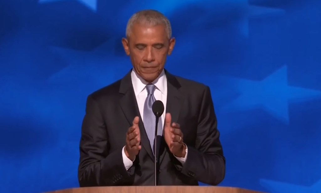 Obama blasts Trump over his ‘weird obsession with crowd sizes’ while making not-so veiled hand gesture to DNC crowd