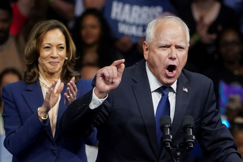 Tim Walz lobs couch joke at JD Vance in first appearance with Kamala Harris: ‘See what I did there?’