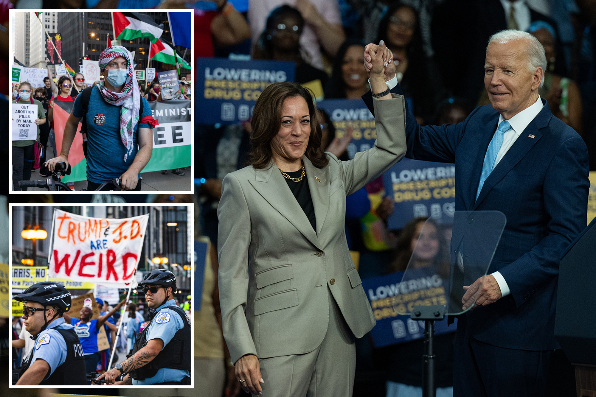 DNC 2024 live updates: Anti-Israel protests descend on Chicago as Biden poised to speak tonight