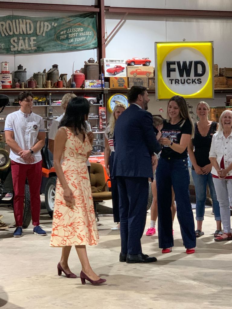 JD Vance says he’s ‘angling for baby No. 4’ while holding supporter’s child at Michigan campaign stop