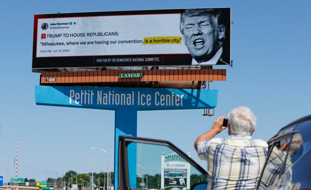 Democrats blanket swing states with billboards comparing Trump’s ‘weird campaign,’ with Harris’ ‘vision’