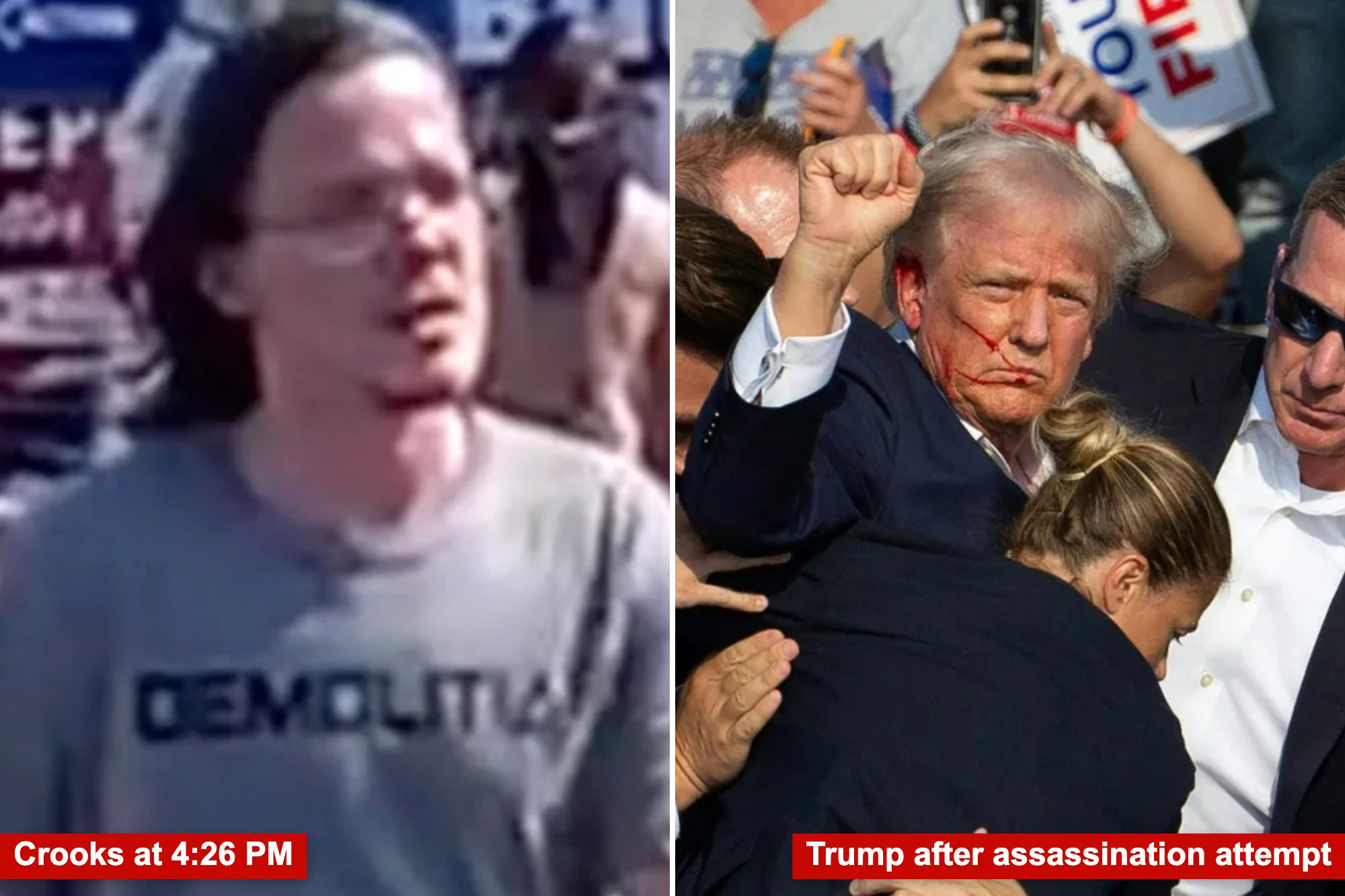 Chilling footage appears to show Thomas Crooks casually walking through crowd two hours before attempted Trump assassination