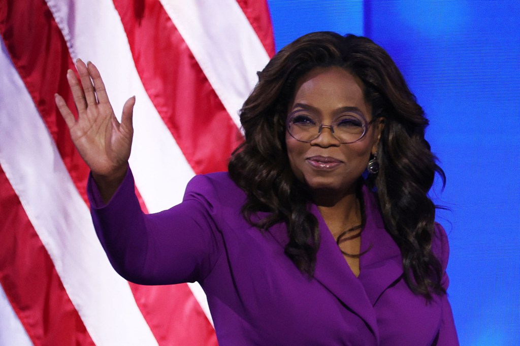 Oprah takes shot at JD Vance with ‘childless cat lady’ remark during surprise DNC speech