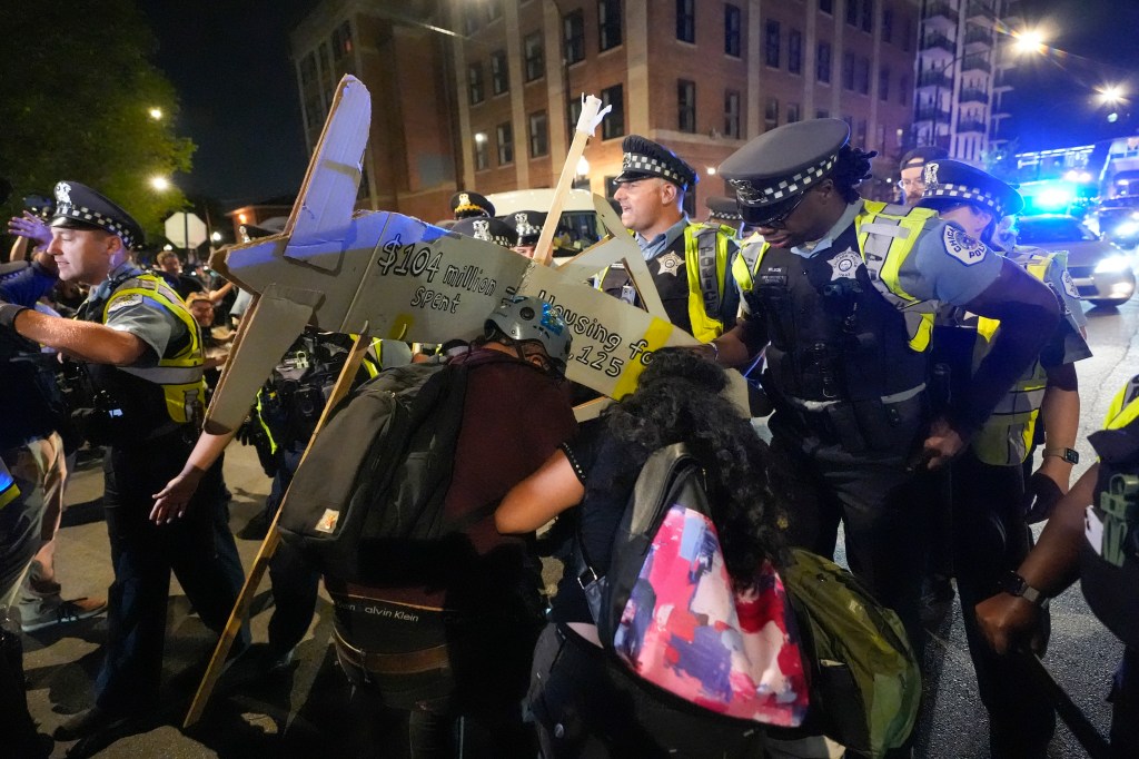 Anti-Israel agitators protest VP Harris nomination near DNC, hand out flyers for global ‘intifada’