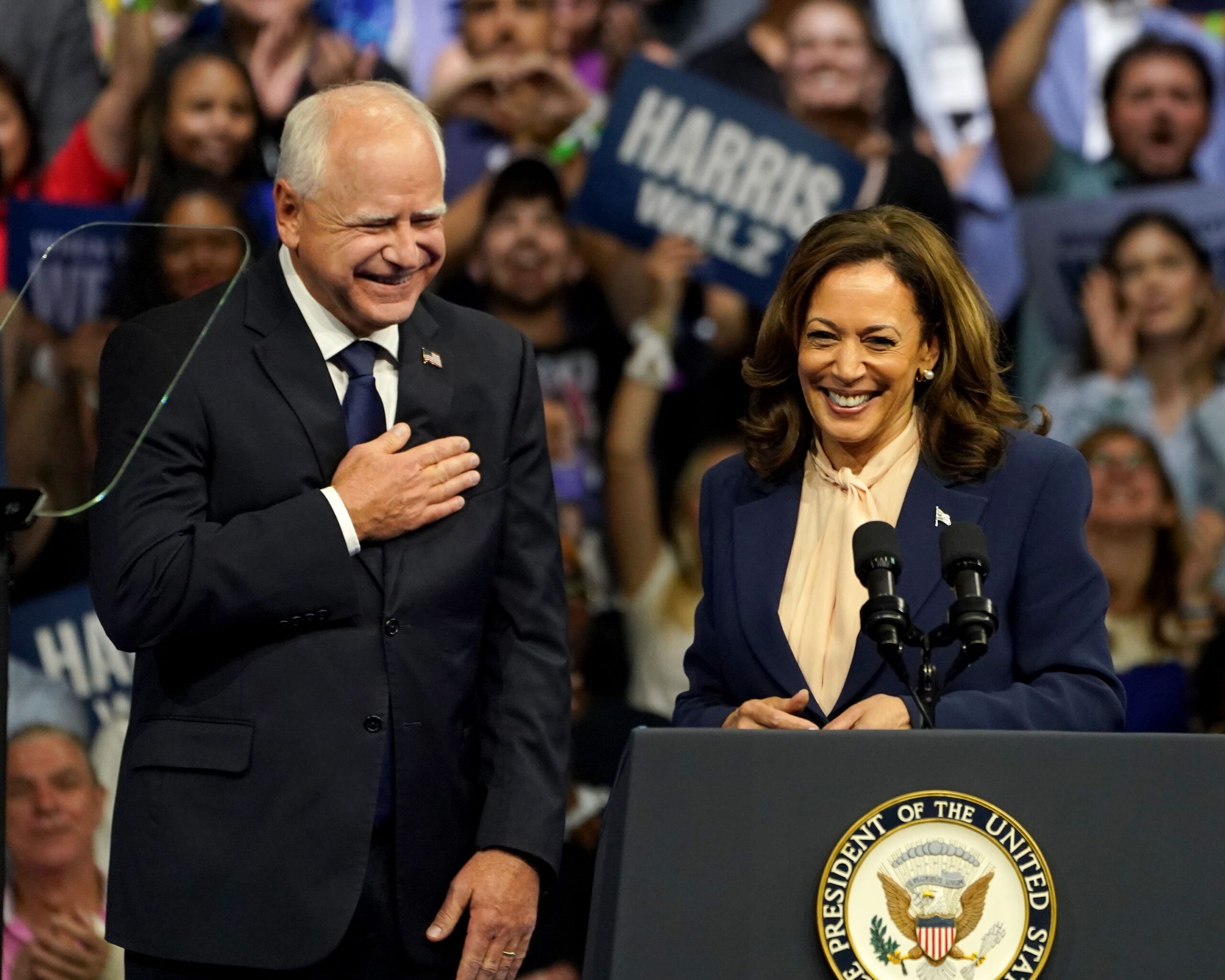 Kamala Harris says ‘my values have not changed’ in first interview since Biden dropout