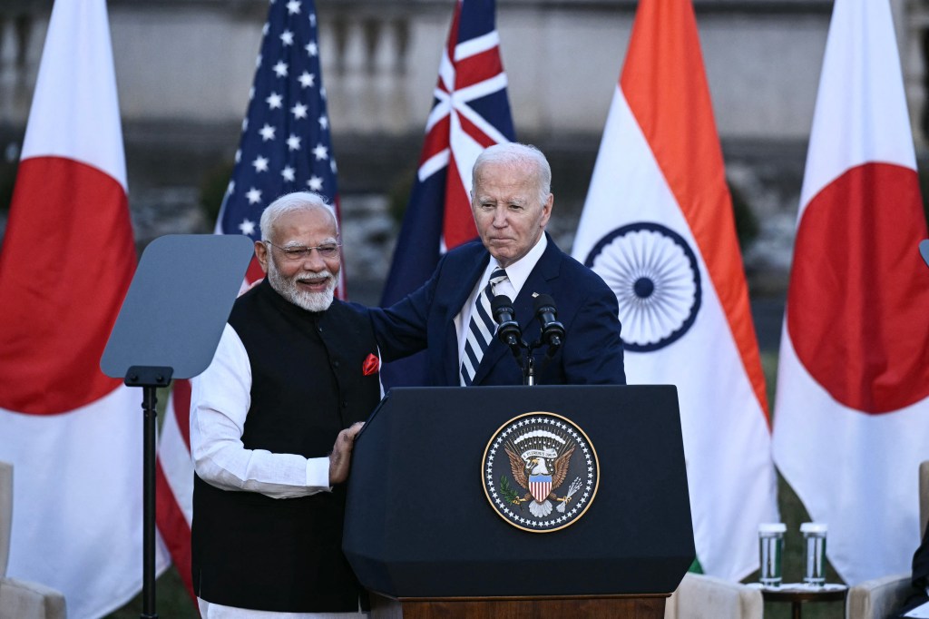 Awkward moment Biden fumbles, snaps at staffers after forgetting he was supposed to introduce Indian prime minister to stage