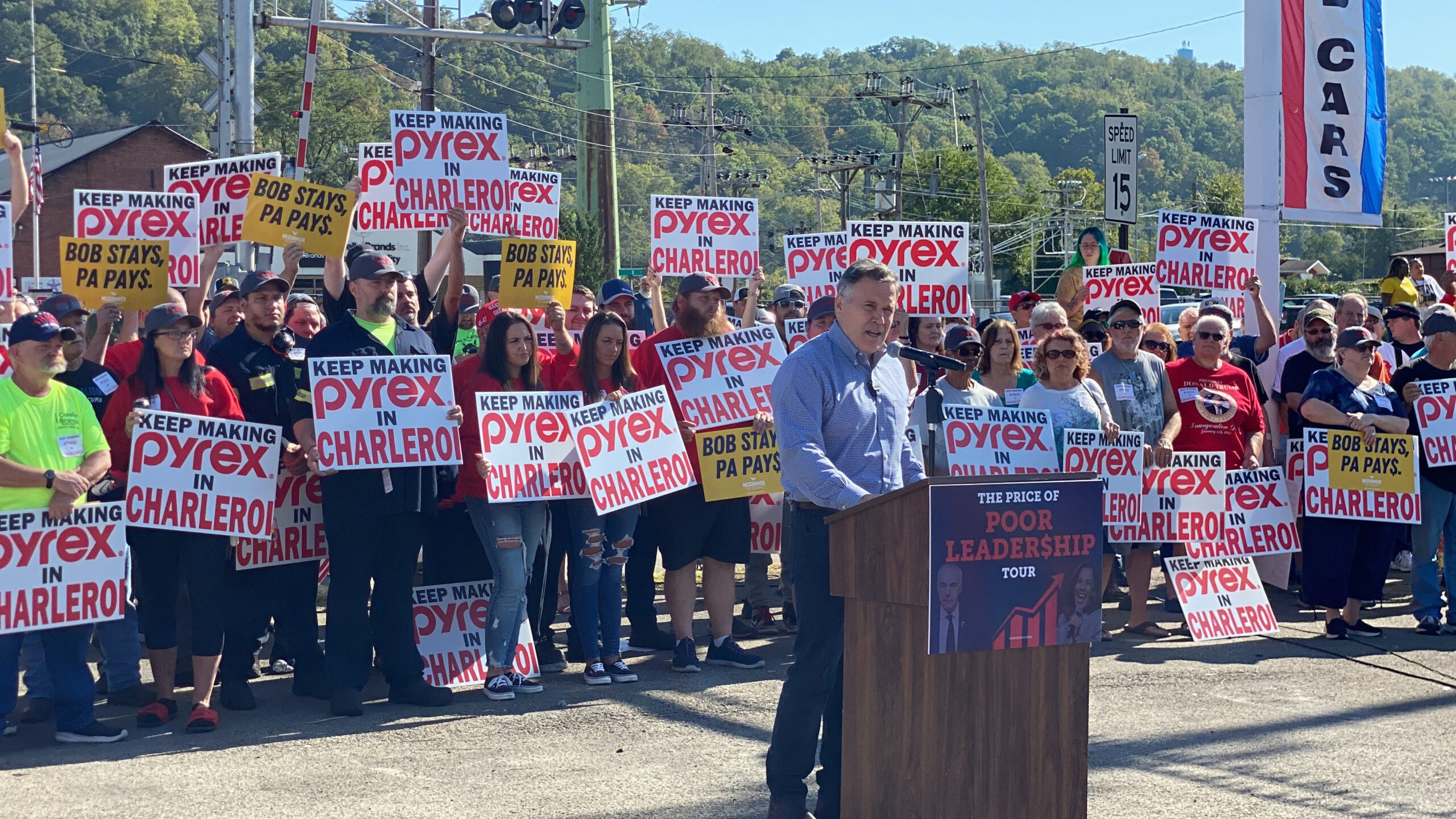 GOP Senate hopeful Dave McCormick stands with workers protesting Pennsylvania factory shutdown, seeks FTC investigation