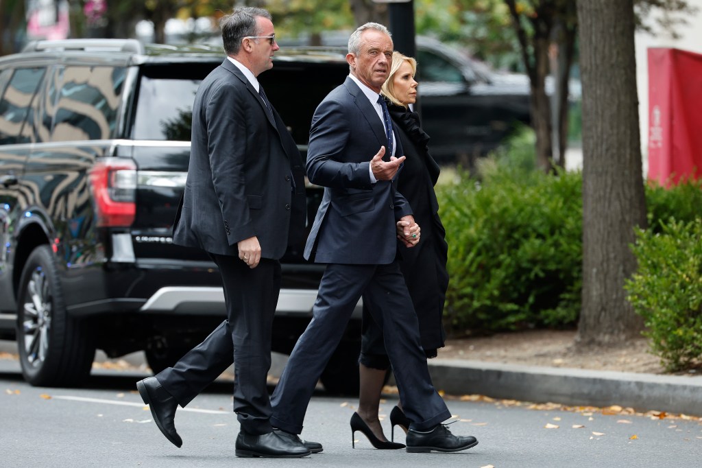 RFK Jr. still sporting wedding ring, attends mom Ethel Kennedy’s funeral with Cheryl Hines amid sexting scandals