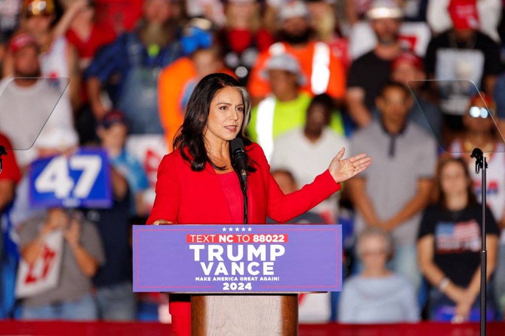 Former Dem Rep. Tulsi Gabbard reveals she’s joined Republican Party at Trump rally: ‘Proud to stand here with you today’