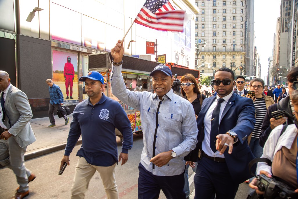 Indicted Mayor Eric Adams gets warm welcome at NYC events while deflecting federal probe questions: ‘We love you!’