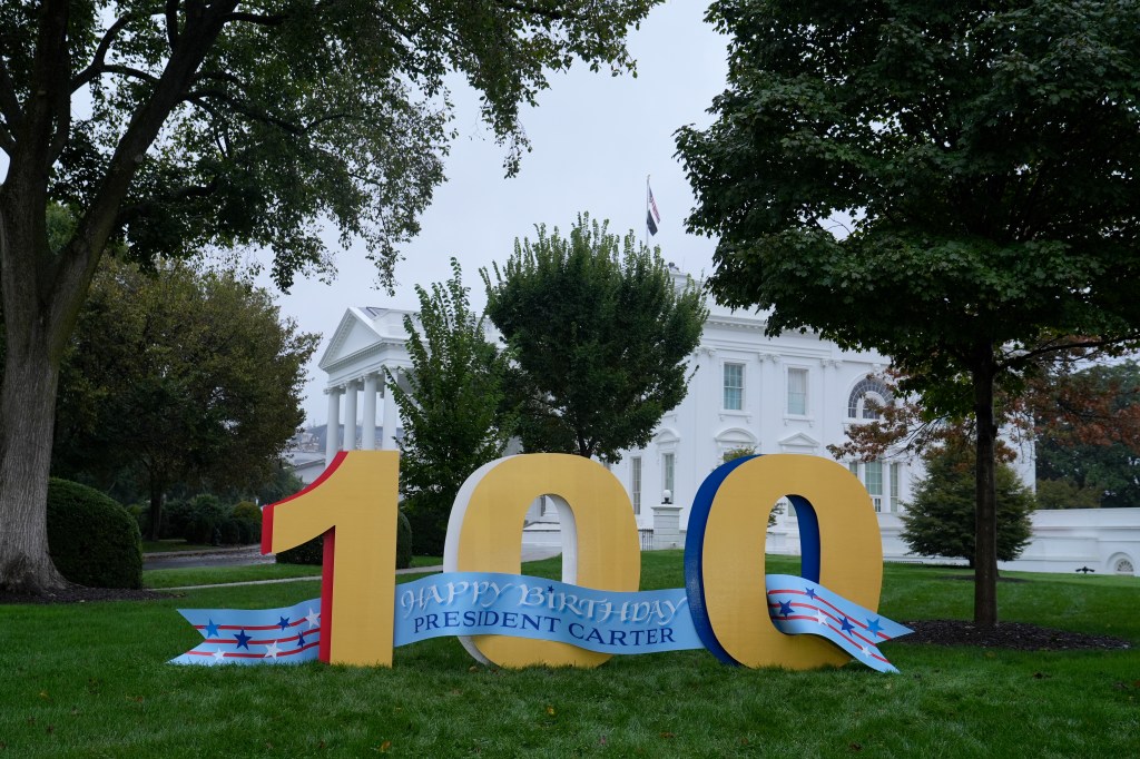 White House wishes Jimmy Carter a happy birthday with giant ‘100’ display — making Biden seem young by comparison