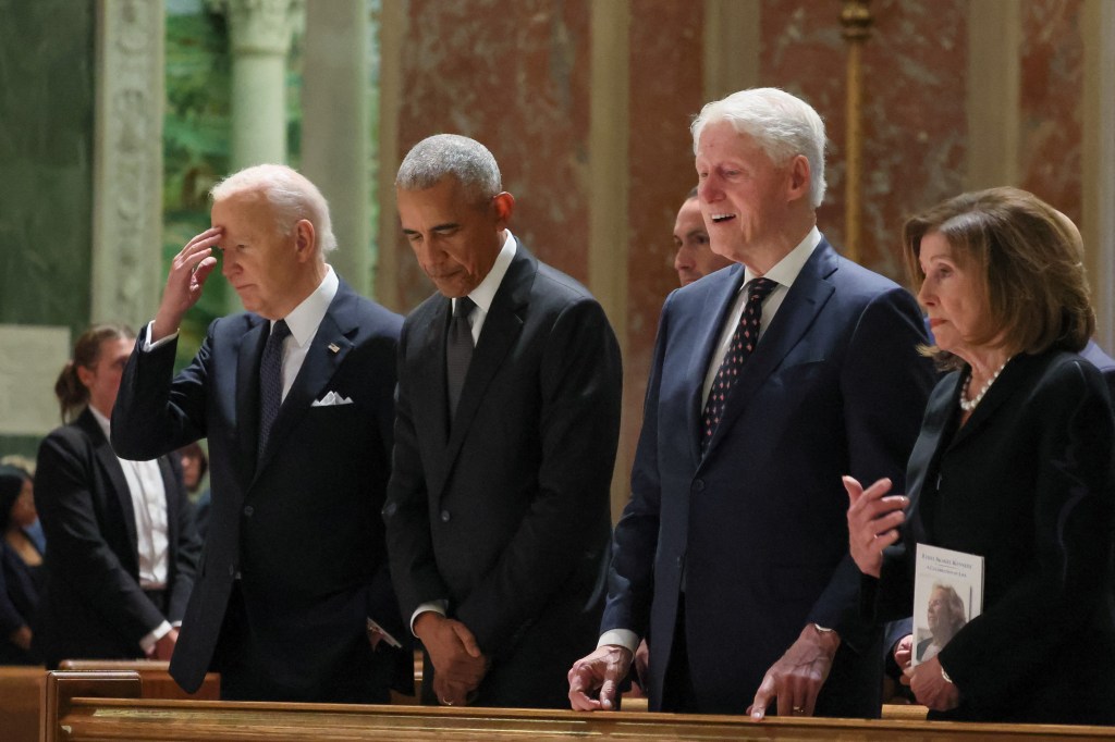 Biden and Pelosi have awkward reunion at Ethel Kennedy funeral after push to oust him