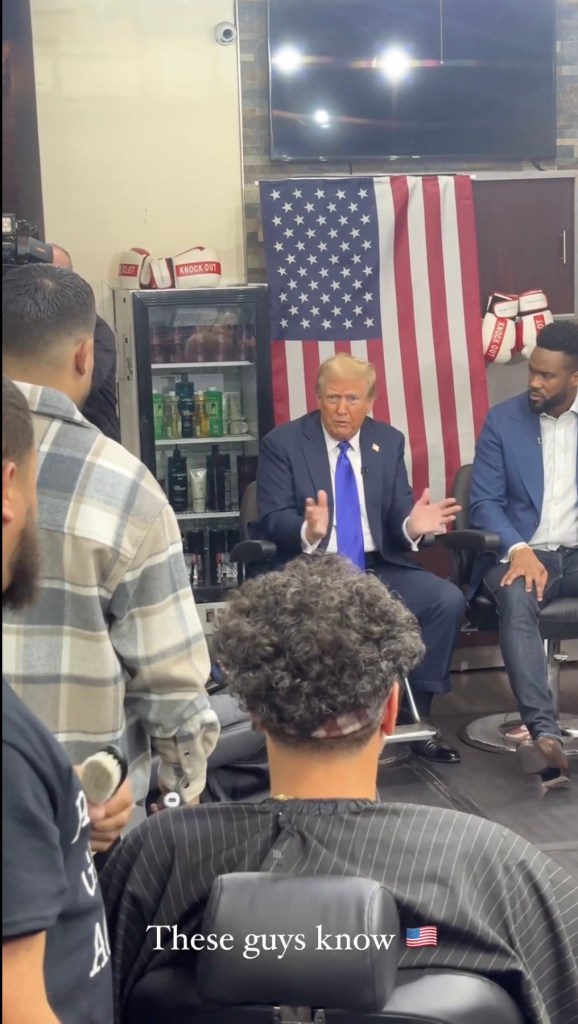 Donald Trump surprises Bronx barbershop with visit as Queens native tells patrons ‘you guys are the same as me’