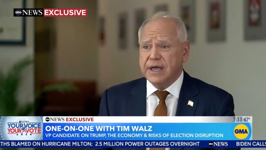 Tim Walz tries — and fails — to walk back call to end Electoral College in ‘GMA’ interview