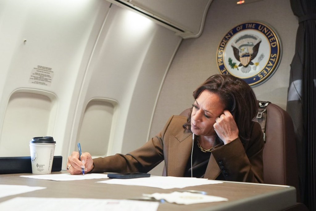 Trump accuses Kamala Harris of staging Hurricane Helene briefing photo: ‘You have to plug the cord into the phone for it to work!’