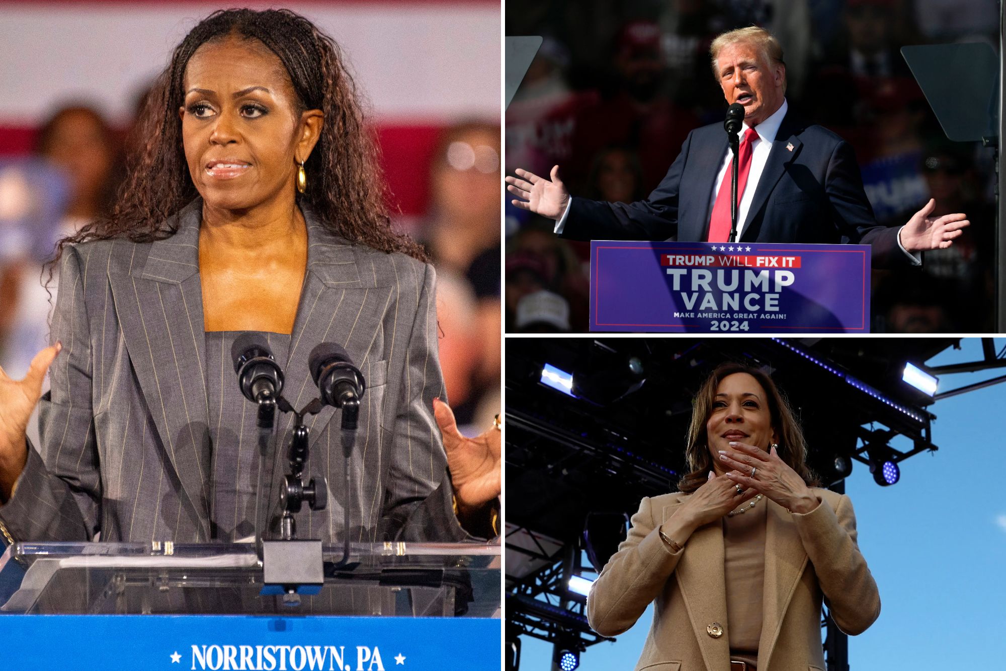 Michelle Obama rips Trump in solo rally in battleground Pennsylvania ahead of Election Day as Harris heads to SNL