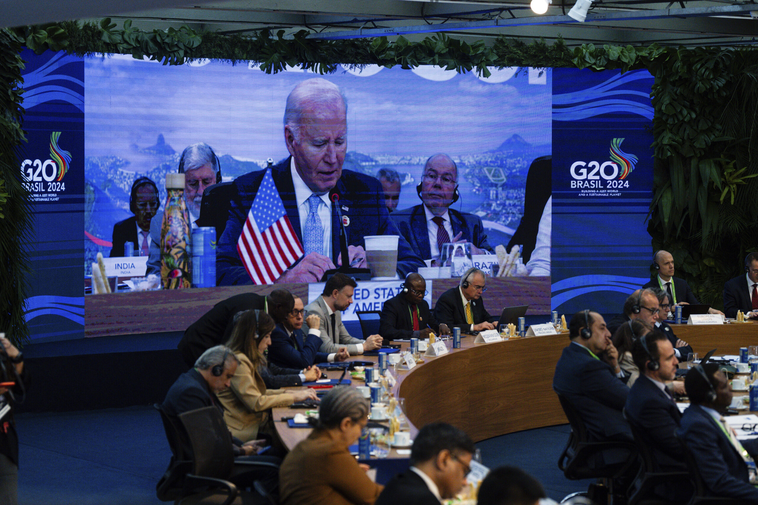 Biden makes first comment on Ukraine since OKing strikes far inside Russia — as Moscow rep sits across table at G20