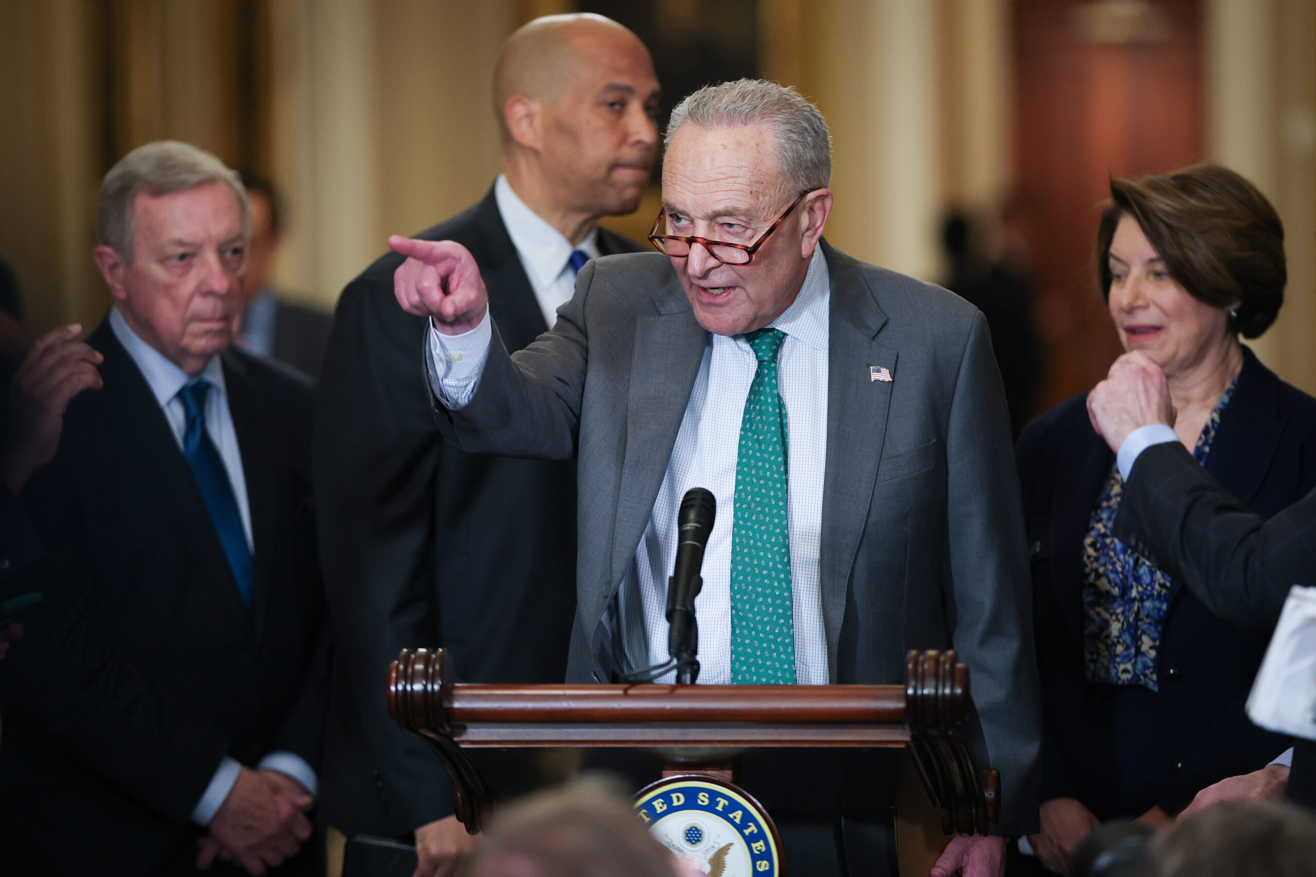 Senate Dems join with Republicans to advance government funding bill as shutdown looms