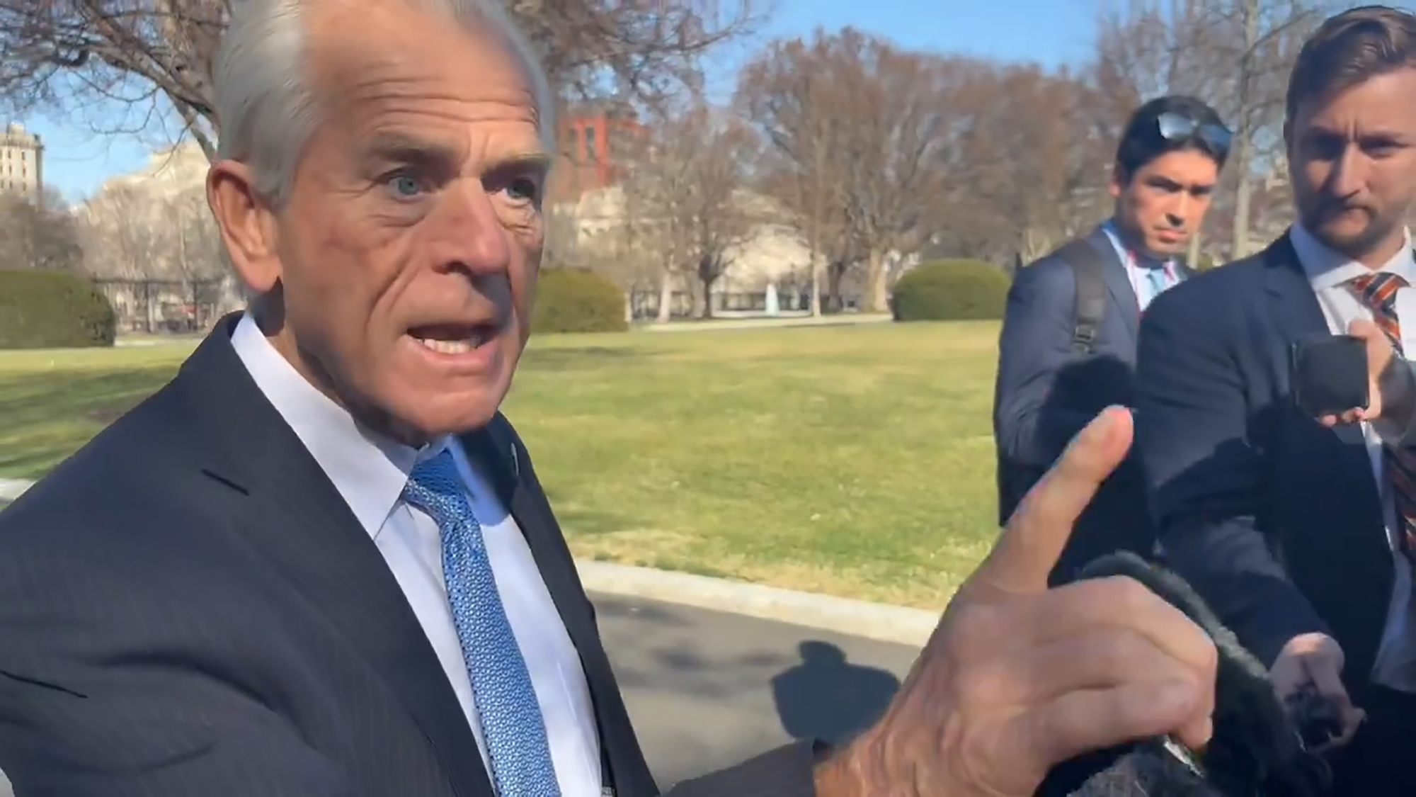 Trump trade adviser Peter Navarro snaps at reporter over questions about ‘changing’ tariff policy: ‘Stop that crap’